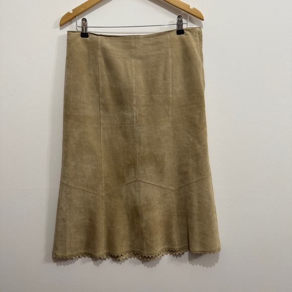 Karen Kane Dresses & Skirts - Karen Kane Fit & Flare Suede Leather Midi Skirt Size 8